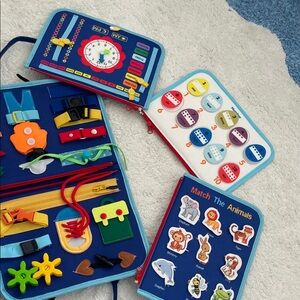 Interactive Busy Book for Kids - Blue and Multicolor